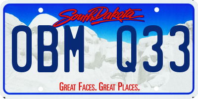 SD license plate 0BMQ33