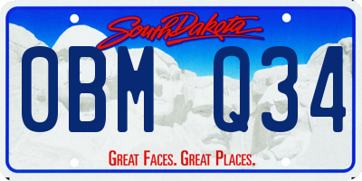 SD license plate 0BMQ34