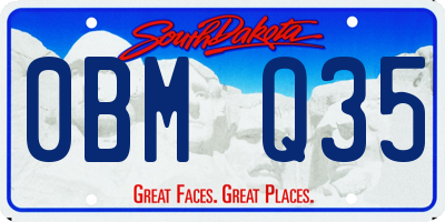 SD license plate 0BMQ35