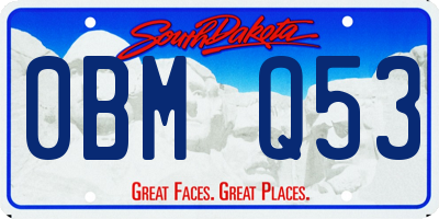 SD license plate 0BMQ53