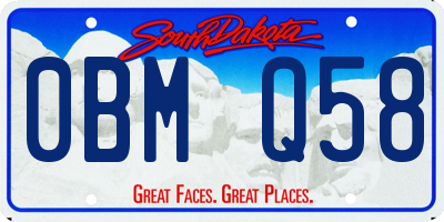SD license plate 0BMQ58