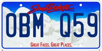 SD license plate 0BMQ59
