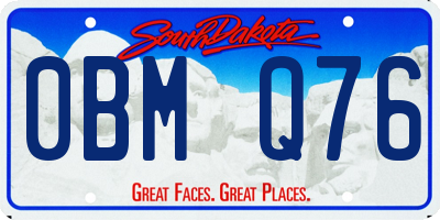 SD license plate 0BMQ76