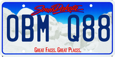 SD license plate 0BMQ88