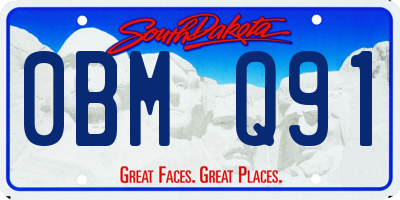 SD license plate 0BMQ91