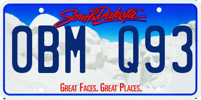 SD license plate 0BMQ93