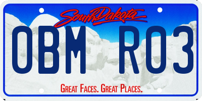 SD license plate 0BMR03