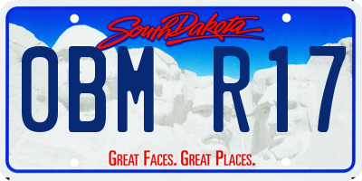 SD license plate 0BMR17
