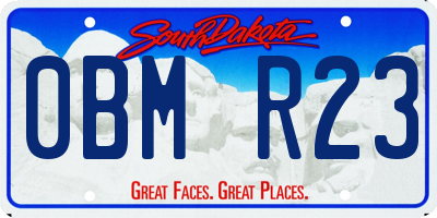 SD license plate 0BMR23