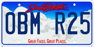 SD license plate 0BMR25