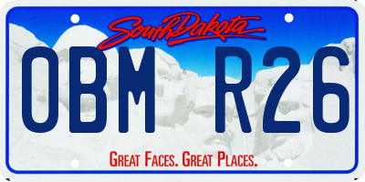 SD license plate 0BMR26