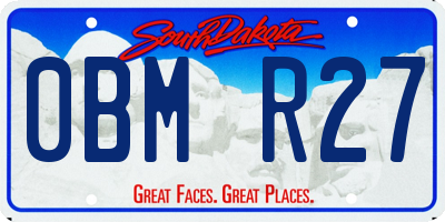 SD license plate 0BMR27