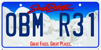 SD license plate 0BMR31