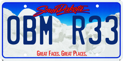 SD license plate 0BMR33