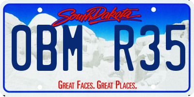 SD license plate 0BMR35