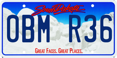 SD license plate 0BMR36
