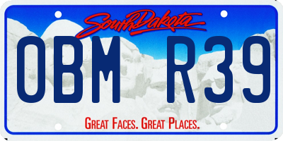 SD license plate 0BMR39