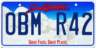SD license plate 0BMR42