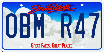 SD license plate 0BMR47