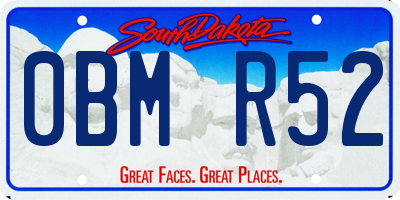SD license plate 0BMR52