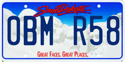 SD license plate 0BMR58
