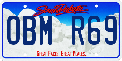SD license plate 0BMR69