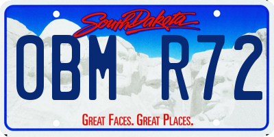 SD license plate 0BMR72