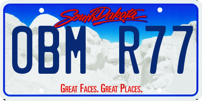 SD license plate 0BMR77