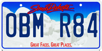 SD license plate 0BMR84