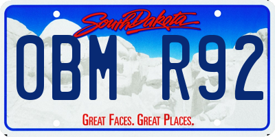 SD license plate 0BMR92