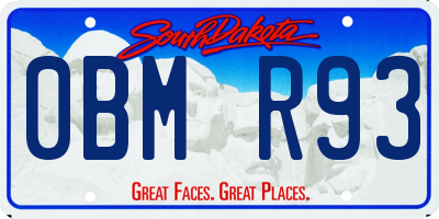 SD license plate 0BMR93