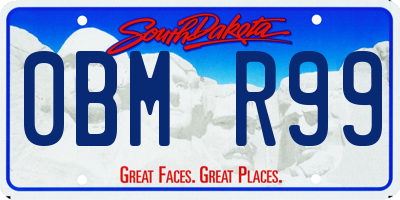 SD license plate 0BMR99
