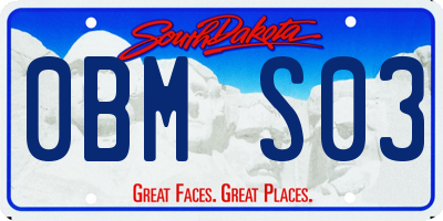 SD license plate 0BMS03