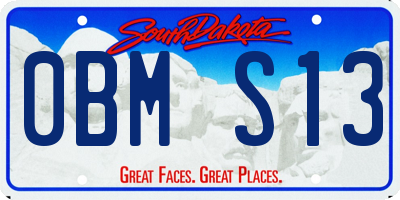 SD license plate 0BMS13
