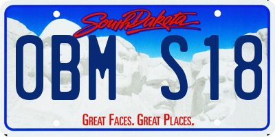 SD license plate 0BMS18