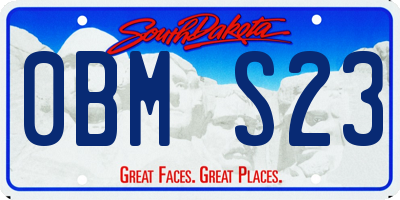 SD license plate 0BMS23