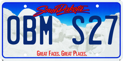 SD license plate 0BMS27