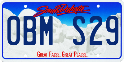 SD license plate 0BMS29