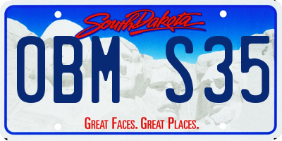SD license plate 0BMS35