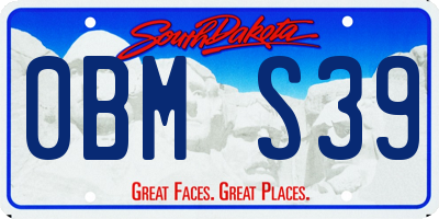 SD license plate 0BMS39