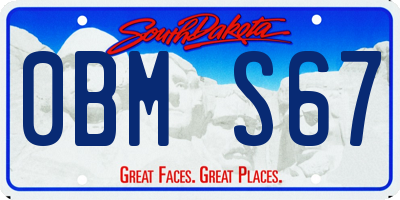 SD license plate 0BMS67