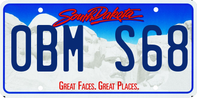 SD license plate 0BMS68