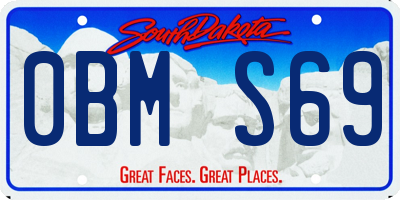 SD license plate 0BMS69