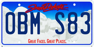 SD license plate 0BMS83