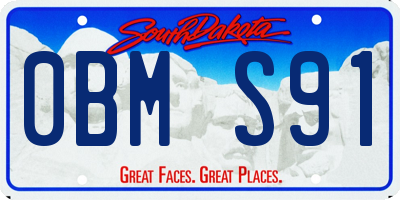 SD license plate 0BMS91