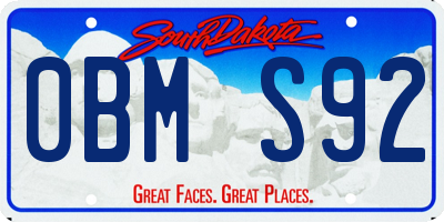 SD license plate 0BMS92