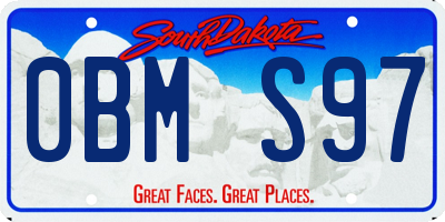 SD license plate 0BMS97