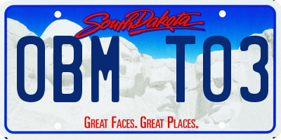 SD license plate 0BMT03