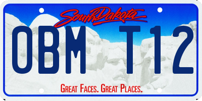 SD license plate 0BMT12