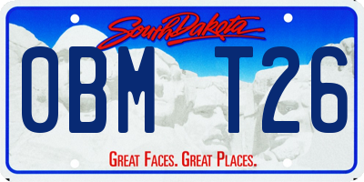 SD license plate 0BMT26
